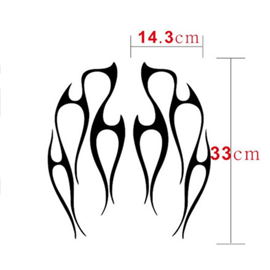 Motorcycle Flame Sticker for Gas Tank & Fender Decals Vinyl  black