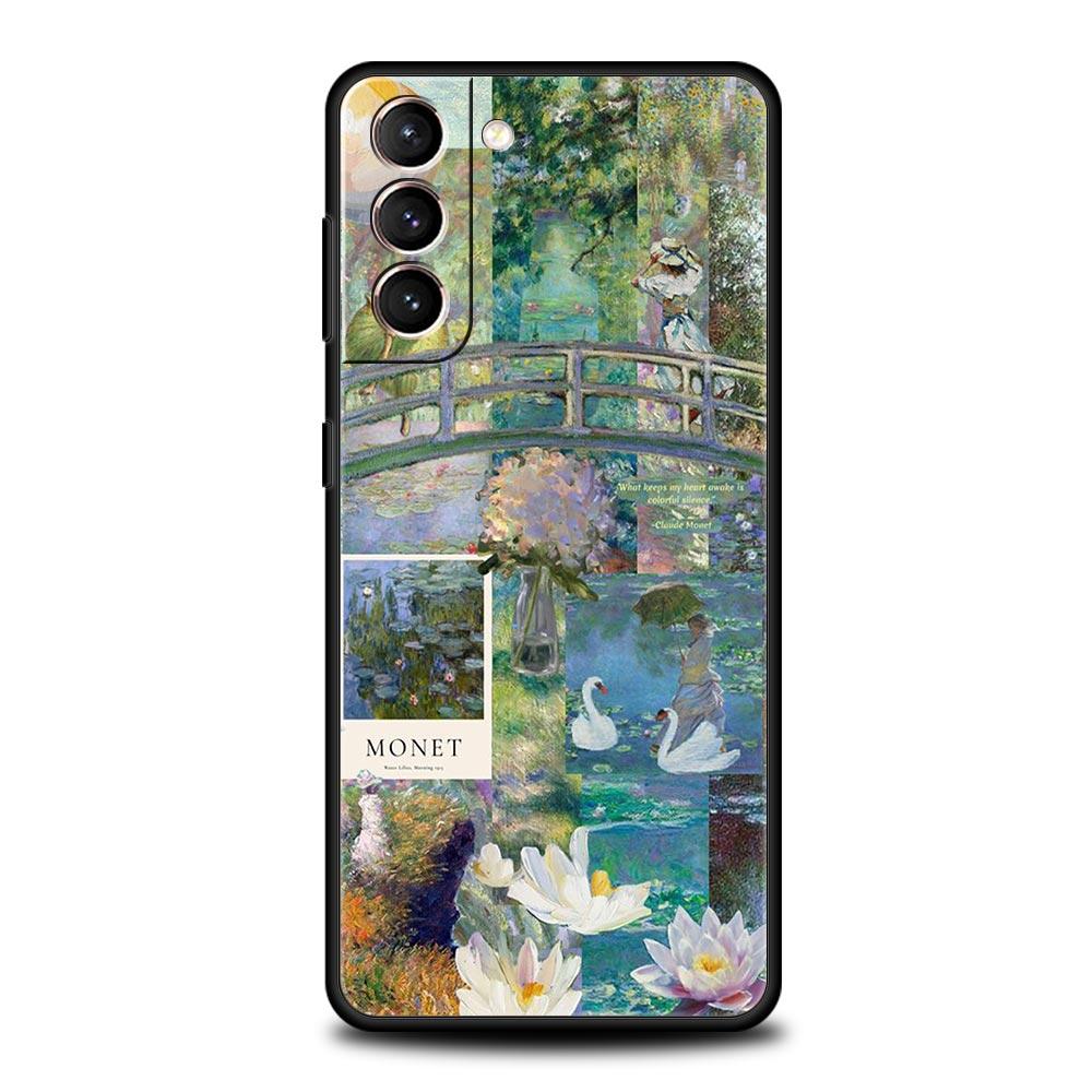 Handyhülle für Samsung Galaxy S24 S23 S22 Ultra S20 S21 FE 5G S10 S9 Plus S10E S8 S7 Edge Weiche Silikonhülle Claude Monet Kunst