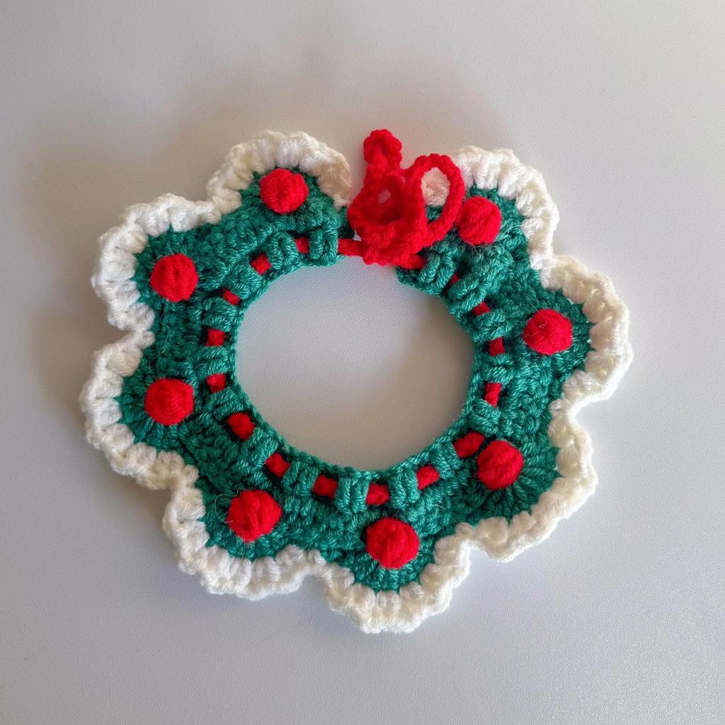 Wool Knitted Pet Cat Collar Autumn Winter Soft Neck Accessories for Small Medium Puppy Cosplay Party Chihuahua York Neck Wear