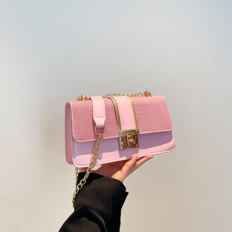 2025 New Korean Version Fashion Chain Bag Trend Texture Casual Color Matching Commuter Shoulder Oblique Span Bag
