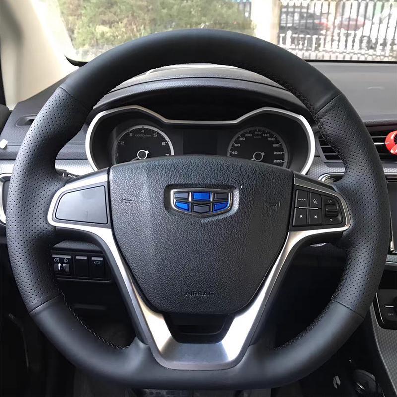 Leather Steering Wheel Cover for Emgrand GS/GL, Geely Boyue, Binyue, Vision, Borui - Custom Hand-Sewn