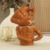 Yousheng Funny Coffee Mug Novelty Muscle Man Shaped Mug Novelty Ceramic Cup with Spoon Birthday Christmas Gifts for Muscle Lovers