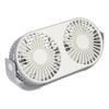 Double Fan 360° Rotation USB Charging Double  Fan Low Noise Grid Design Mini Desk Fan USB Desk F