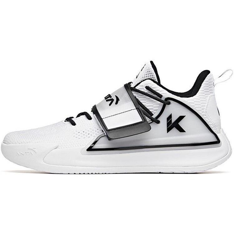 New Anta Water Flower 2 KT Anti Slip And Wear Resistant Lightweight Mid Top Basketball Shoes Men's White Black 112021602-6