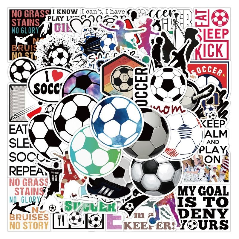 

50pcs Football Soccer Stickers Aesthetic Sports Graffiti Decals for Laptop Phone Luggage Scrapbook Car Skateboard