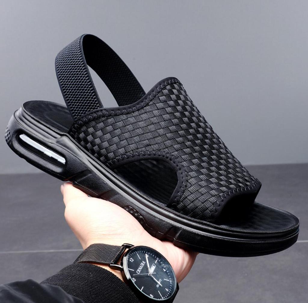 Fashion Men Sandals 2024 Breathable Weaving Men Summer Sports  Shoes Man buffer Casual Beach Slippers Comfortable Barefoot Sandals Homme