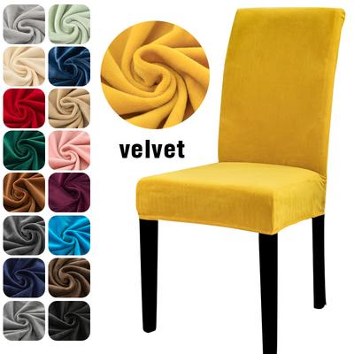 Fluwelen Stoelhoezen voor Eetkamer Rekbare Superzachte Parson Stoel Zitkussens Stoelbeschermers voor Feest Huisdier Bescherming