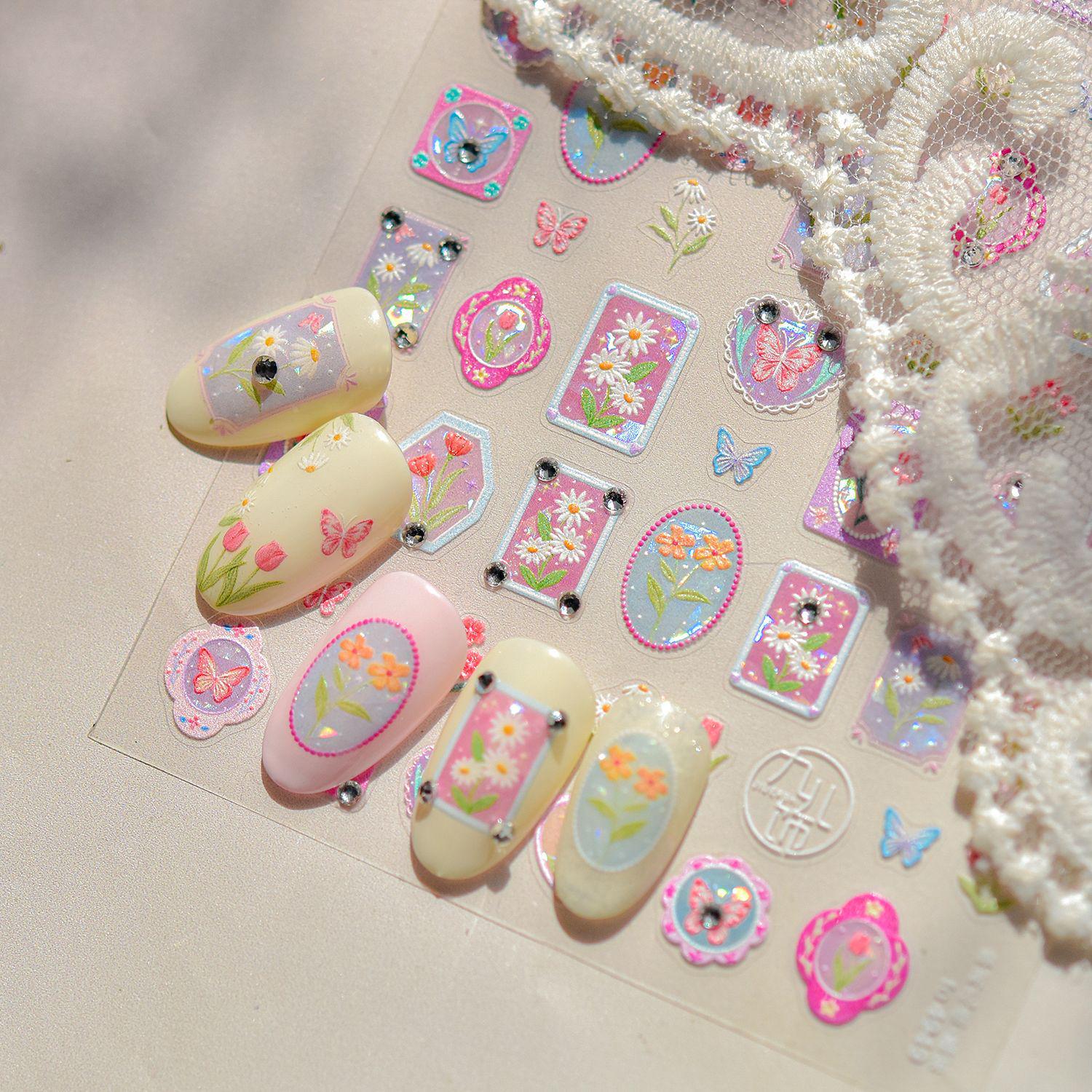 

Tomoni Crystal Diamond Daisy Frame Nail and Phone Stickers for Kids - DIY Jewelry Art