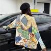 Women's Cartoon Rhinestone Long Sleeve Sweater - Chic Korean Style Loose Knit Round Neck Top for Autumn/Winter