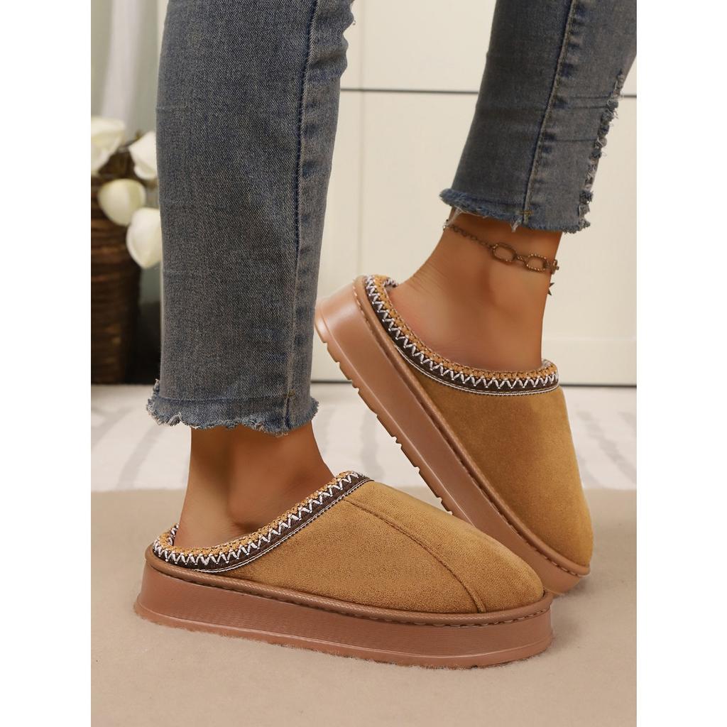 Cotton Slippers for Couples Indoor, Home Plush Winter Home Anti Slip Women's Warm Men's Slippers Autumn and Winter
