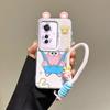 KEYSION Cute Ear Cartoon Case for OPPO Reno11 F 5G with Lanyard Soft Silicone+PC Shockproof Phone Back Cover for OPPO Reno 11F 5G