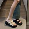 Small Platform Slippers for Women To Wear 2025 Summer New Lightweight and Height-increasing Cross Sandals Versatile Muffin Shoes