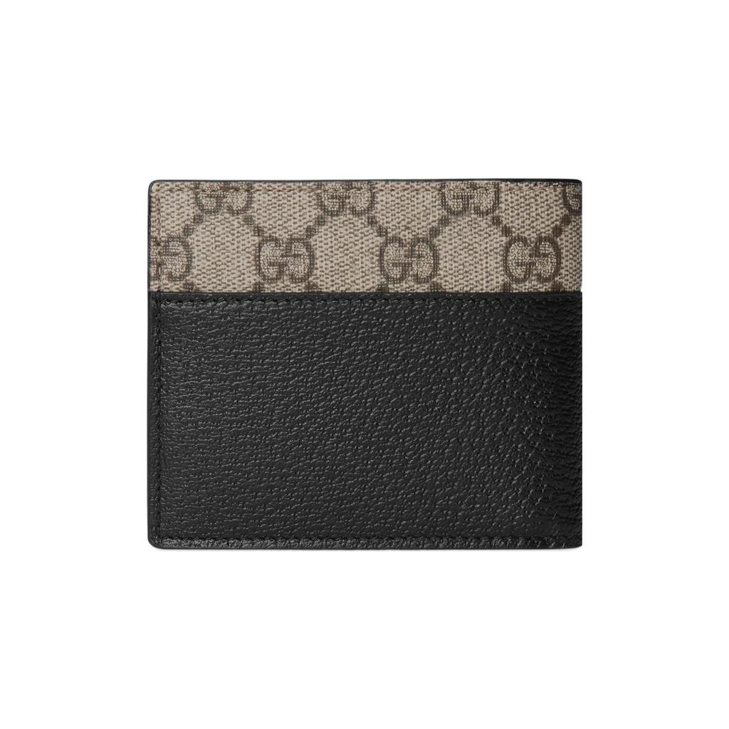 Gucci Portofel Pânză și Piele cu Logo Dublu G Gol Împletit Portofel Bărbați Negru Abanos 701420-K9GSG-9769