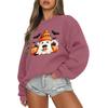 Women's Casual Fashion Round Neck Long Sleeve Halloween Printed Sweatshirt