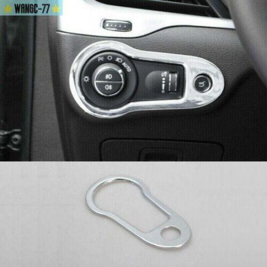 For 16-19 Jeep Cherokee ABS Chrome Interior Car Headlight Adjust Cover Trim New