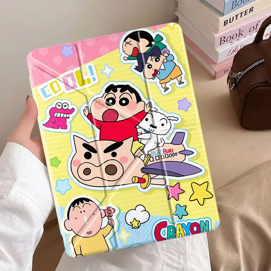 Cra-yons Shin-chans Anime Holder Cover Tablet Case For iPad Air 4 5 M3 M2 1 2 M4 11inch Pro 2025 Pro 11th 10th 9th 8th 7th