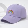 Casquette de Baseball Broderie Arc-en-ciel Douce Casquette Ajustable Décontractée Streetwear Casquette Papa Voyage en Plein Air