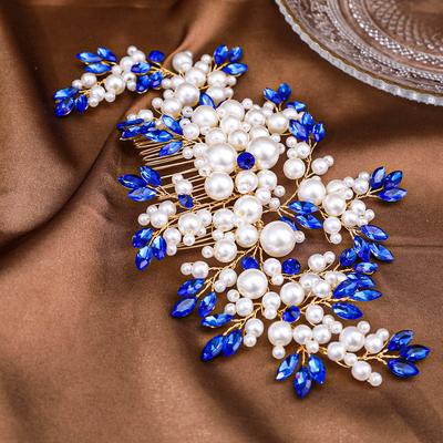 Flower Pearl Crystal Hair Clip Wedding Hair Comb Hairpin Headbands For Bride Women Wedding Hair Accessories Jewelry Tiara Gift