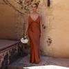 Women's Sleek V-Neck Sleeveless Bodycon Dress with Slit and Backless Design