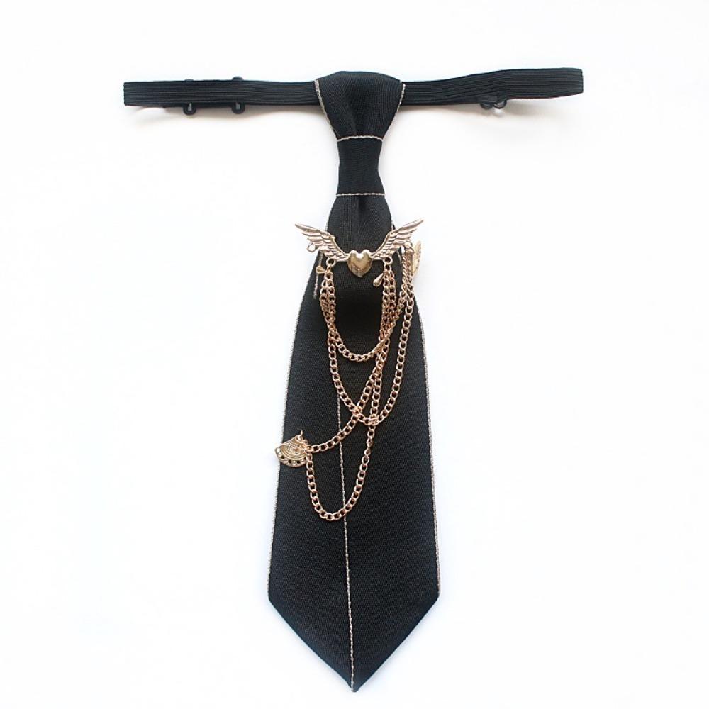 Polyester JK Collar Pin No Tie Needed Neck Ornament Fashion Chain Neck Accessory Shirt Match
