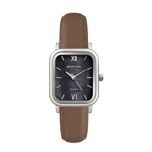 [RUMTTON] RUMTTON Harbor Черный Перламутровый Коричневый Ремешок Кожаный Наручный Часы Серебристый __
