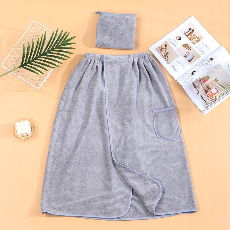 Men's Bath Skirt Can Be Worn Wrapped in A Bath Towel Soft and Thick Absorbent Household Coral Fleece Large Towel Set