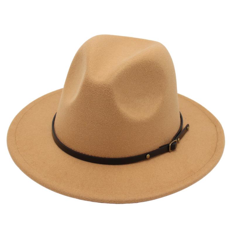 Amazon Simple Top Hat Suit British Jazz Hat Men'S And Women'S Felt Hat Foreign Gas Belt Buckle Tweed Hat Jackson