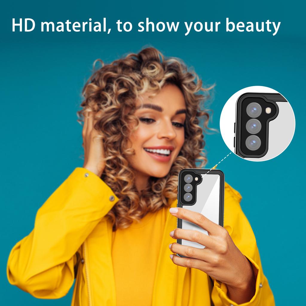 Wodoodporne etui serii REDPEPPER FS na Samsunga Galaxy S23, Certyfikat IP68 Przezroczyste etui na telefon z osłoną ekranu [Obsługa odblokowywania odciskiem palca]