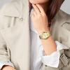 "Women's Stainless Steel Waterproof Analog Watch Gold Small Second Hand Fashion Accessory"
