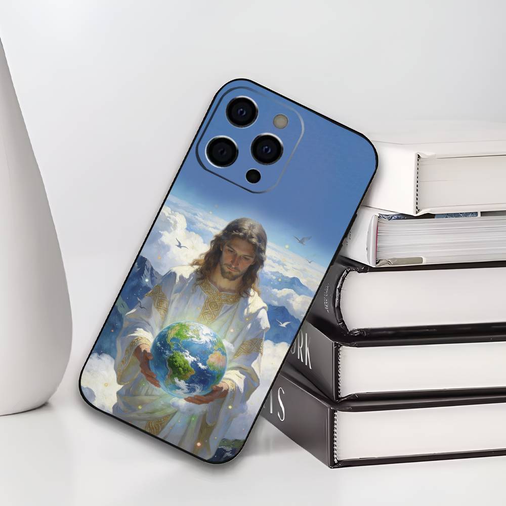 Faith Christian Religious Jesus Phone Case For iPhone 17,16,15,14,13,12,11 Plus,Pro Max,XS,Soft Black Cover