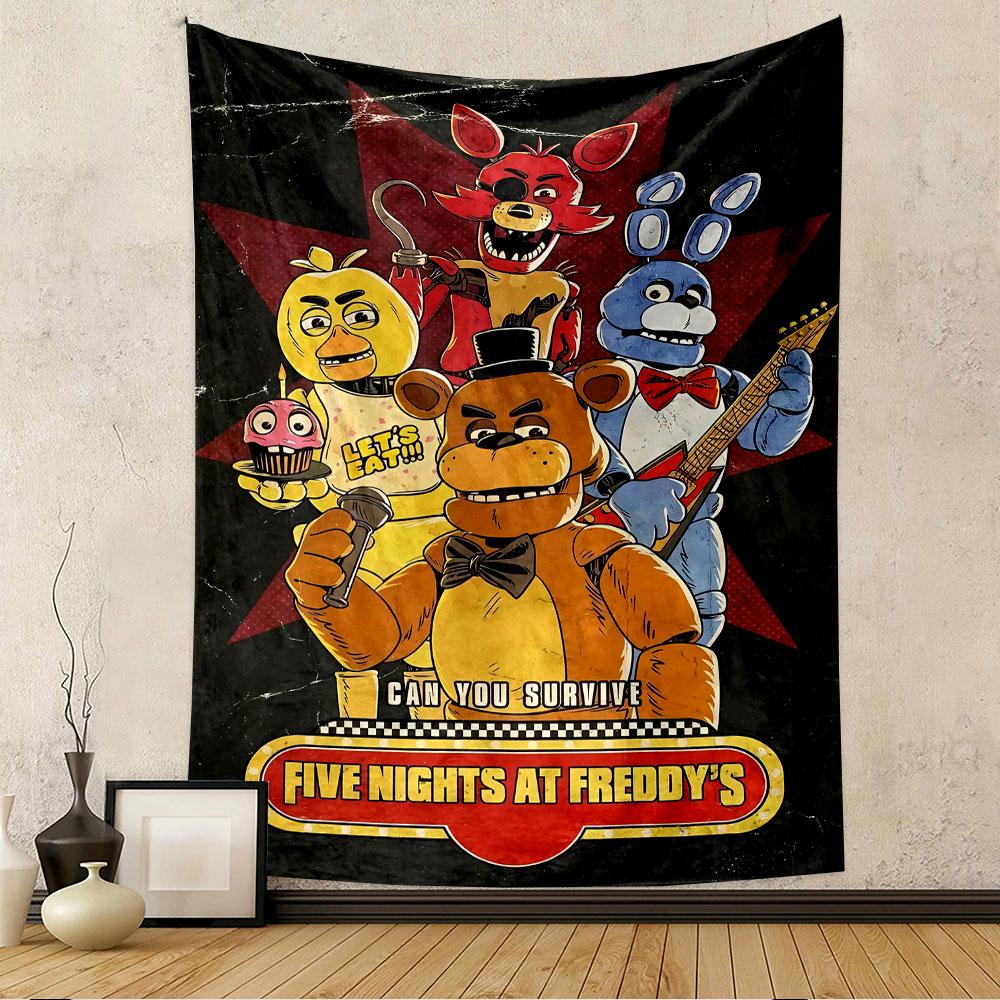 Κρεμαστό Ταπετσαρία Five Nights at Freddy's, Αφίσα Τέχνης με Ανιματρονικά Χαρακτήρες, Διακόσμηση Τοίχου για Gamer, Υπνοδωμάτιο, Σαλόνι, Φοιτητική Εστία