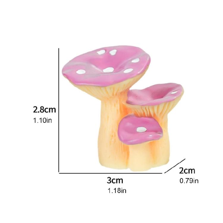 10Pcs Resin Mushrooms for Garden and Home Decoration Ornaments for Cake Decorating Ornaments