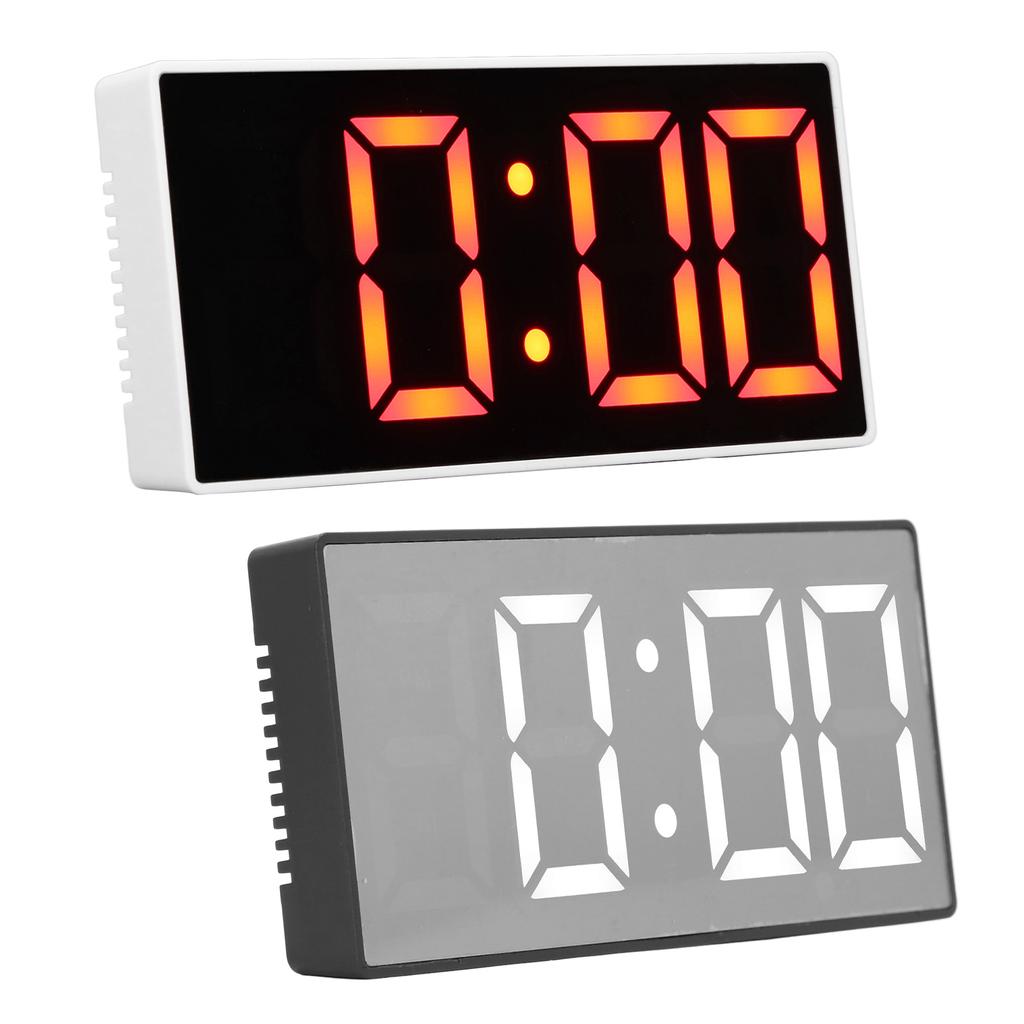 Digital Alarm Clock LED Mirror Electronic Clock USB Power Temperature Humidity Monitors Alarm for Ho