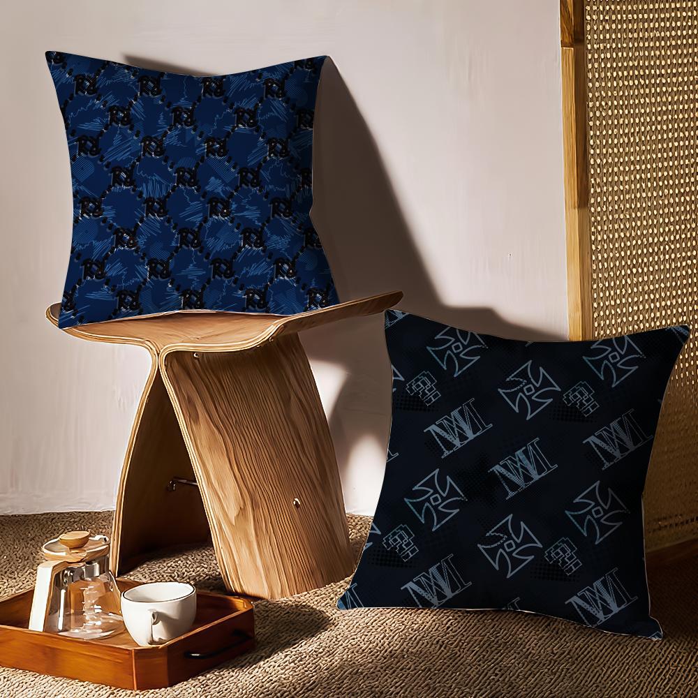 Alphabet Texture Cushion Cover Anti-dustmite Pillowcase Invisible Zipper Silky Short Plush Sofa Cushion Cover