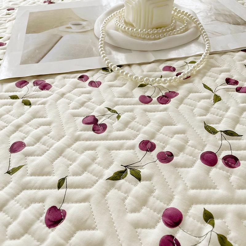 1pc Pure Cotton Thicken Quilted Mattress Cover with Skirt Queen/King Bed Sheet Skirt Elastic Band 200x220cm  (No Pillowcase)