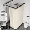 U-Shaped No-Drill Waterproof Shower Curtain Rod & Arc Cover