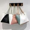 Women Pu Leather Ladies Purses and Shopping Bag Casual Large Capacity Patchwork Bag Hot Stamped Contrast Color Shoulder Bags
