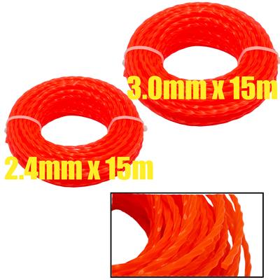 2.4/3.0mm*15m Mowing Nylon Grass Trimmer Rope Brush Cutter Strimmer Line Mowing Wire Lawn Mower Garden Power Tool Accessories