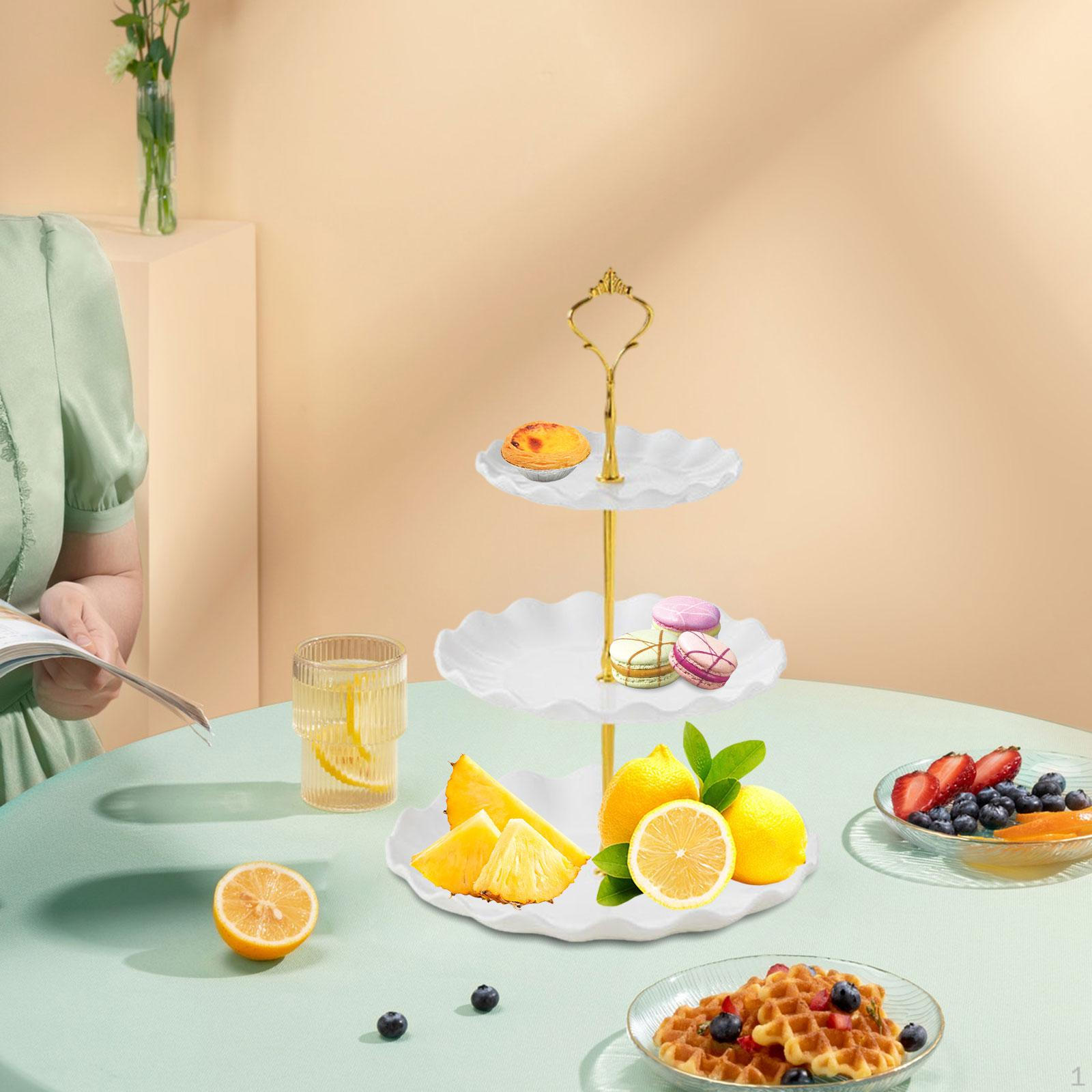 

3-х уровневая подставка для торта, поднос, косметика, ресторан, кексы, демонстрационная тарелка, темно-зеленый белый