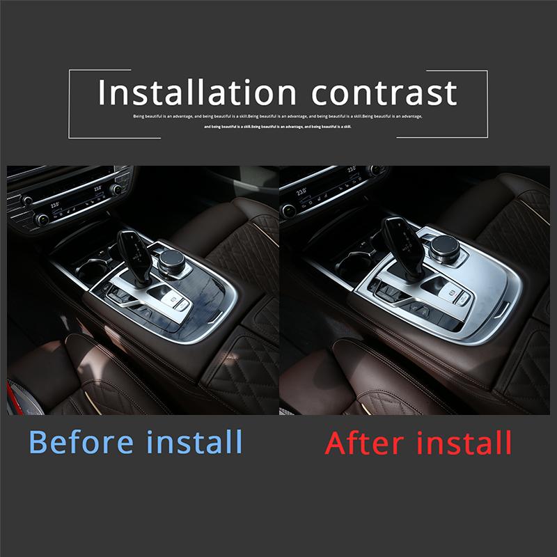 Car Central Control Gear Shift Panel Multimedia Knob Frame Trim Stickers For BMW 7 Series G11 G12 2016- Interior