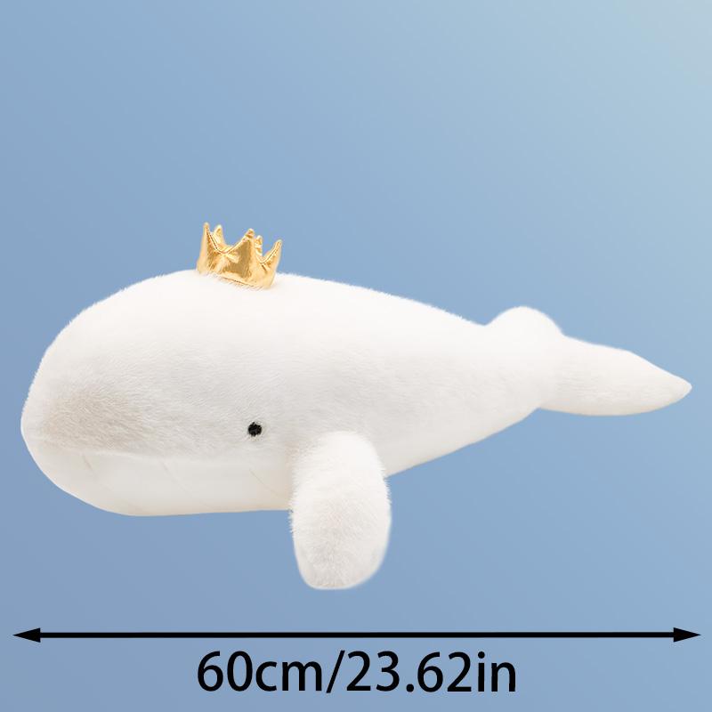 60cm Cute Beluga Whale Plush Toys Super Soft Plush Throw Pillow Skin-friendly Sleep Companion Decorative Ornament Gift For Child