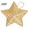 Christmas Hanging Ornament 6Pcs Sparkling 3D Star Shape Pendant with Lanyard Glitter Tree DIY Craft Party Decor