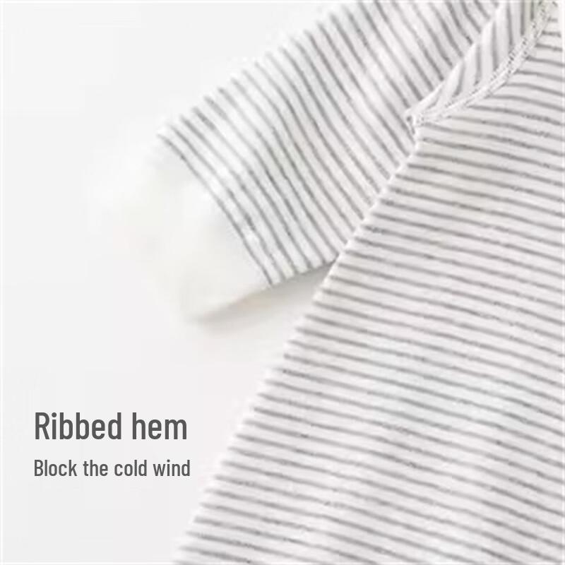 KoalaBebe Soft Cotton Striped Long-Sleeve Baby Romper