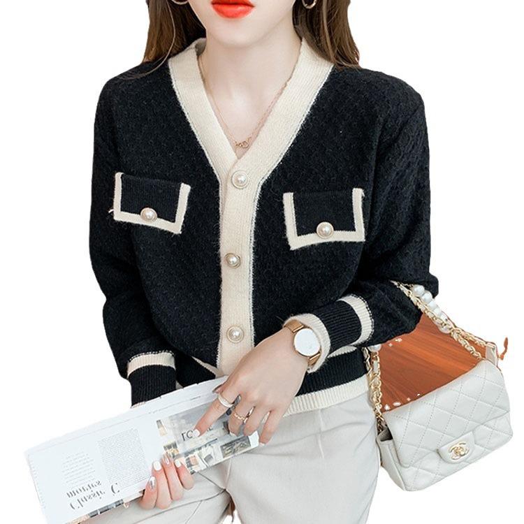 New Women's V-Neck Long-Sleeve Knit Cardigan - Autumn/Winter Fashion