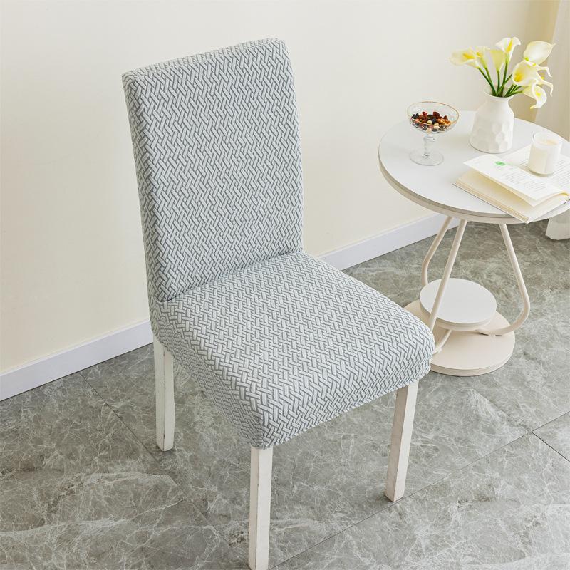 Twill Jacquard Dining Chair Cover, Elastic Seat Slipcover Soft Seat Covers, Dustproof, Suitable for Living Room, Home Decor