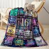 Happy 16th Birthday Celebration Blanket Soft & Cozy Great for Chair Bedding Livingroom Four Seasons Universal Modern Style