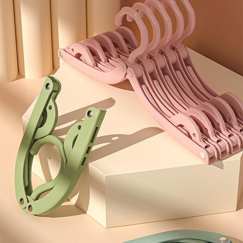 10Pcs Portable Folding Clothes Hangers Multifunctional Travel Clothing Drying Rack Laundry Hangers Space Saving