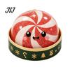 Stress Reducing Desk Accessories Christmas Bun Squeeze Toy with Steamer, Soft Sensory Fidget Toy, Cute Fun Stocking Stuffers Slow Rising TPR Glitter,
