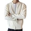 European Plus Size Men's Slim Fit Knit Cardigan - Warm Business Sweater Jacket