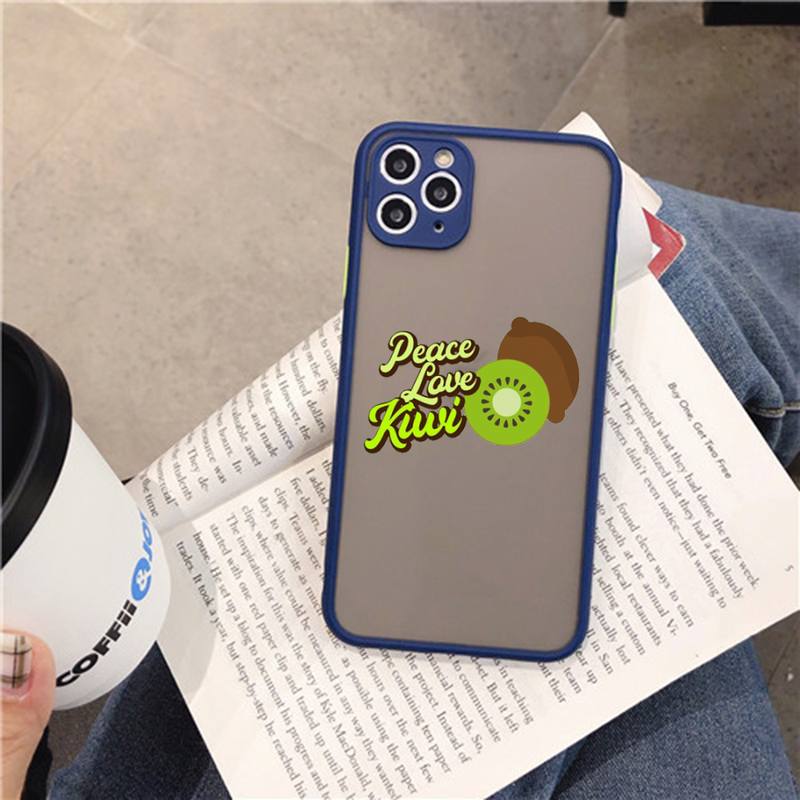 Fruit Kiwi Phone Case for iPhone 14 11 12 13 Mini Pro Max 8 7 Plus X XR XS MAX Translucent Matte Cover